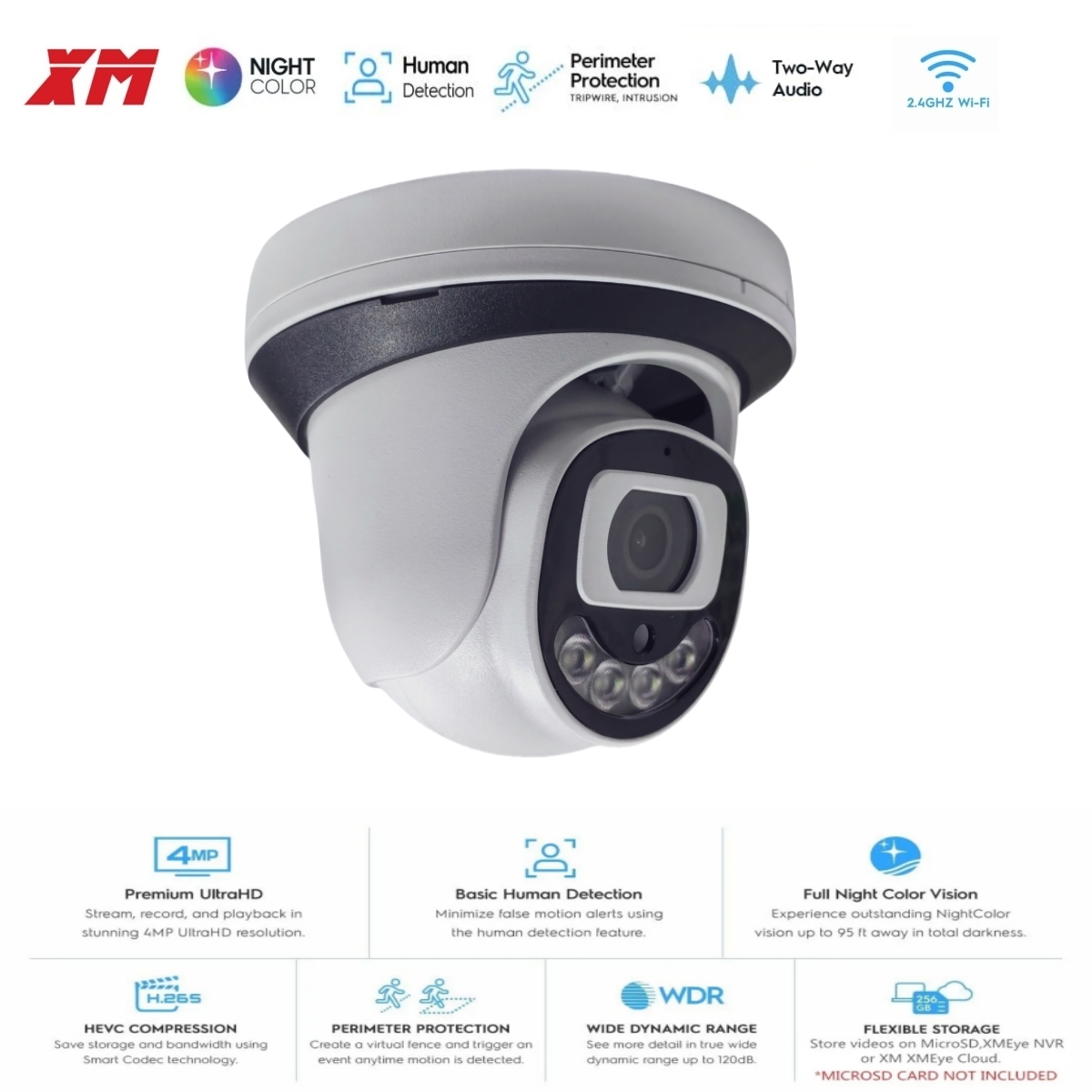 Home Cinema System - Kamera bezpieczeństwa WiFi 4MP, wewnętrzna, kopułkowa,