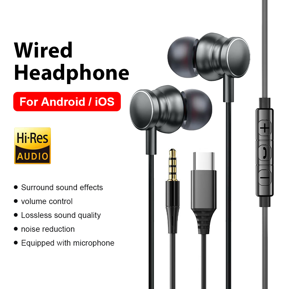 Home Cinema Amazon - Słuchawki przewodowe Type C 3.5mm HiFi